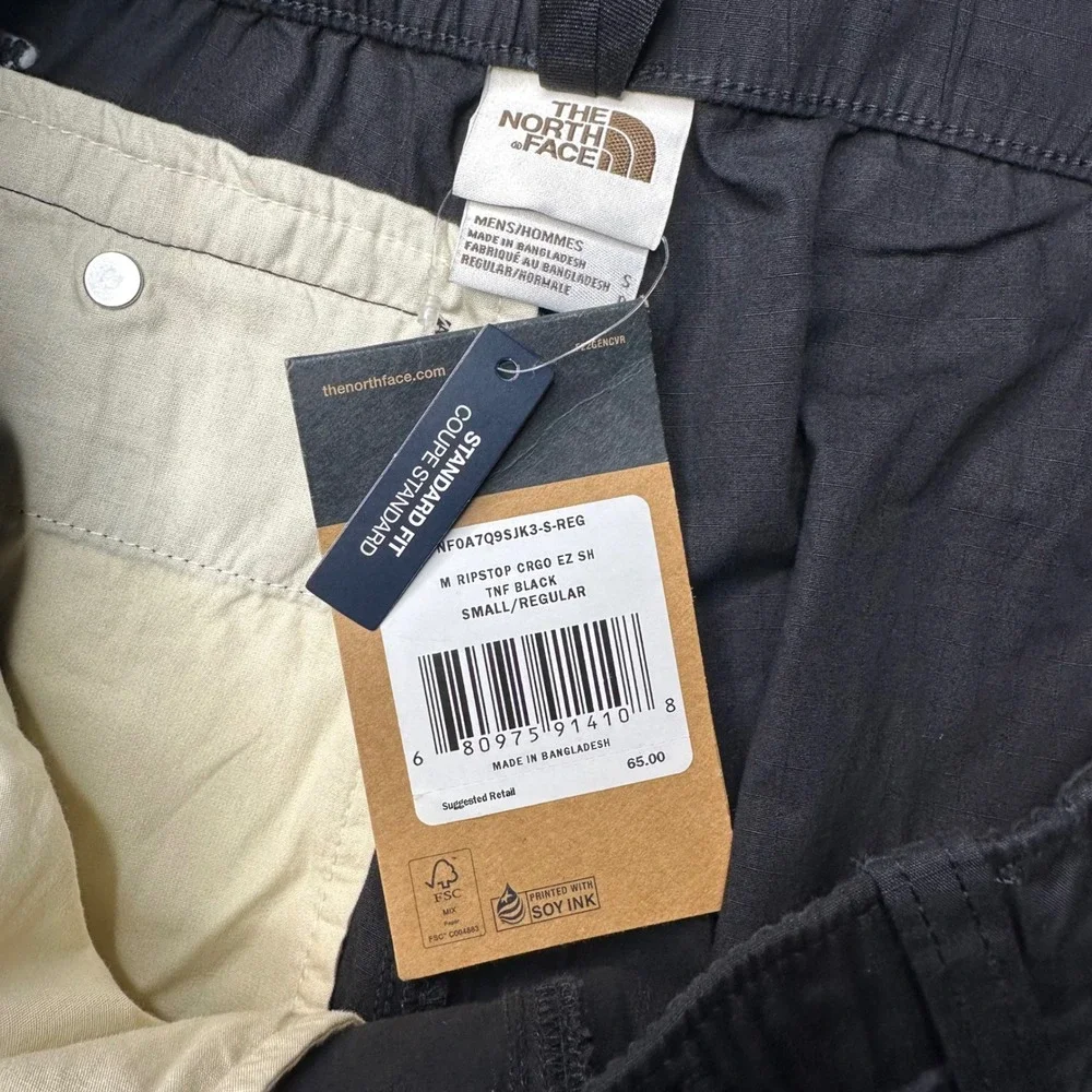 The‎ North Face Ripstop Cargo EZ Shorts Mens Small Black Belted Hiking NF0A7Q9S